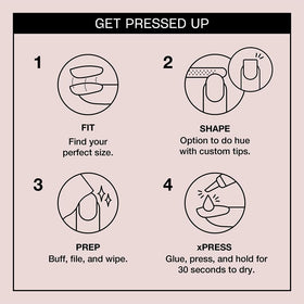 OPI xPRESS/ON nails displayed in various sizes