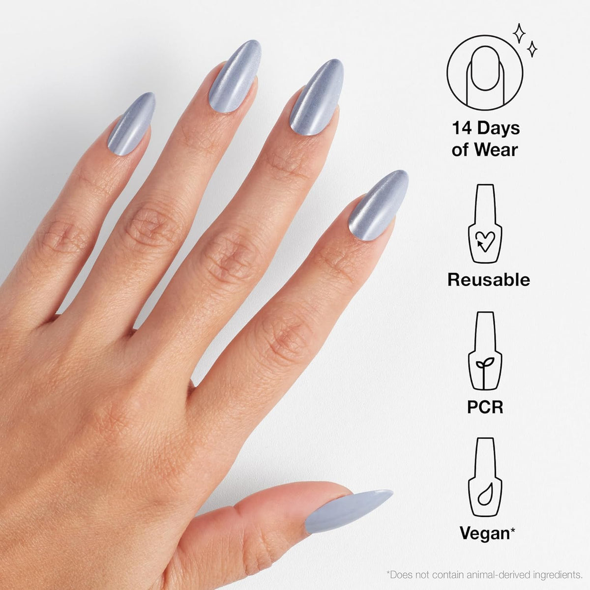 OPI xPRESS/ON Trailglazer Velvet Blue Long Almond Press On Nails packaging