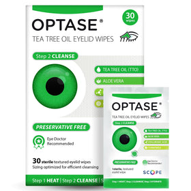 Optase Eyelid Cleansing Wipes 30 Count packaging front view