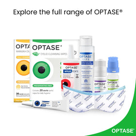 Optase Eyelid Cleansing Wipes lifestyle scene with user