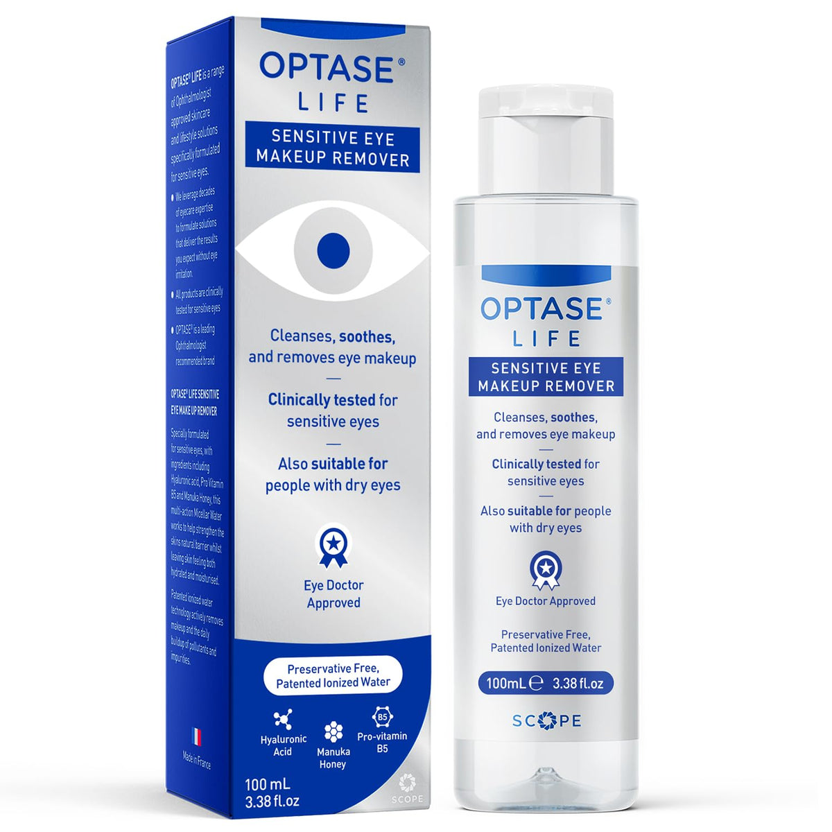 Optase Life Sensitive Eye Makeup Remover 100 ml front view