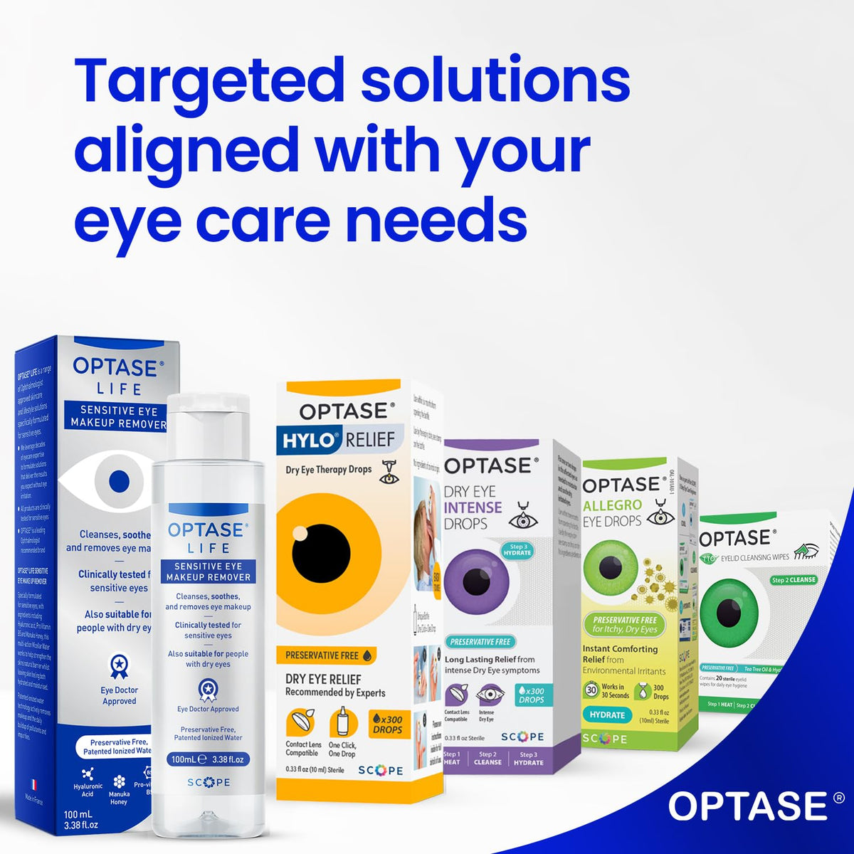 Optase Life Sensitive Eye Makeup Remover 100 ml in bathroom setting