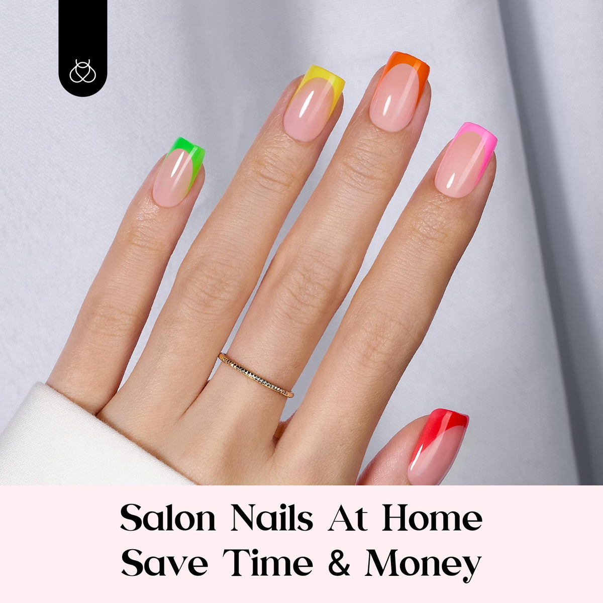 orange and yellow beetles press on nails in a stylish arrangement