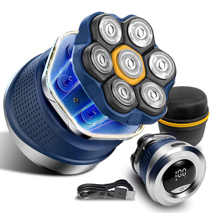Ordele Men's Electric Rotary Shaver front view in blue