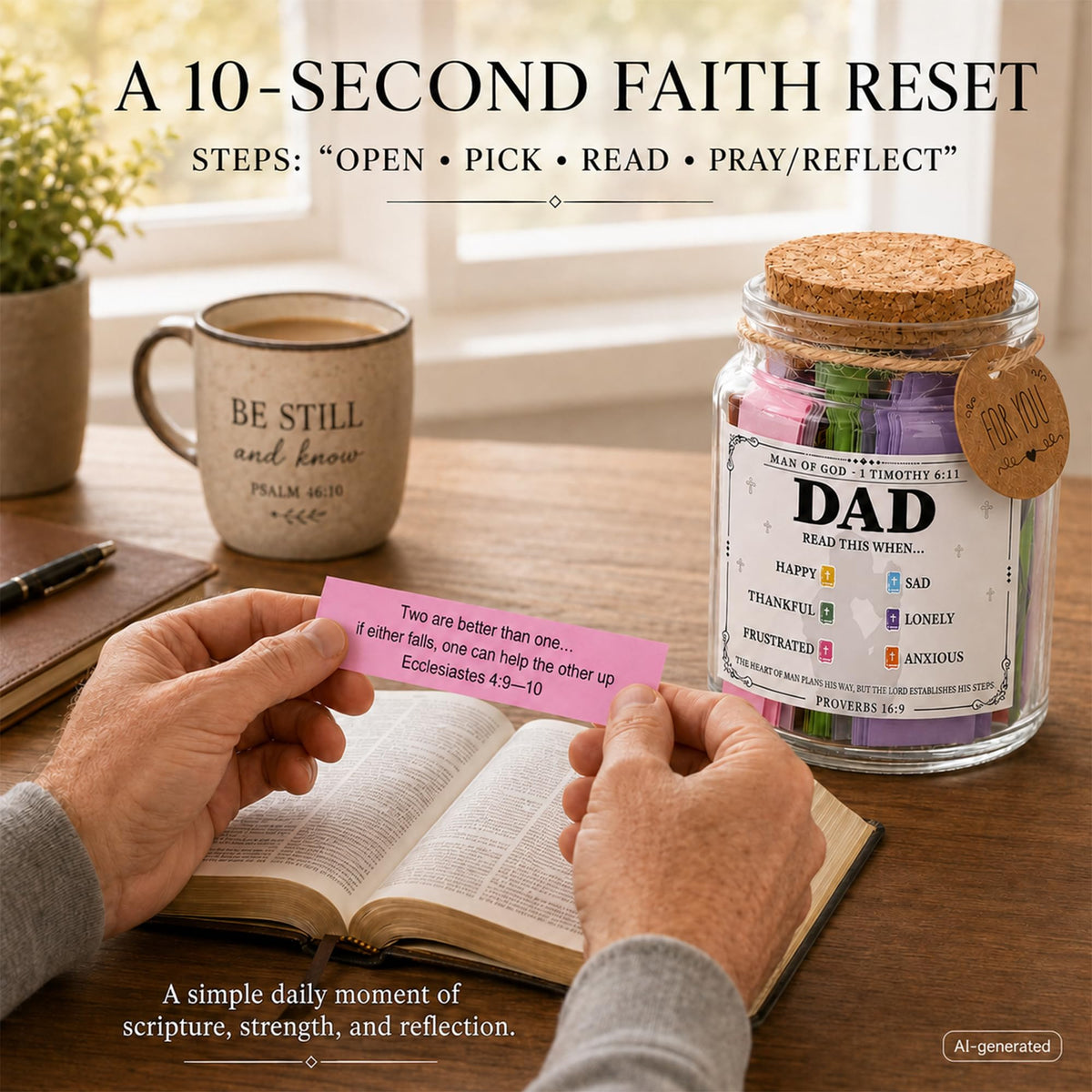 Organised scripture notes by emotions in SOUTHLISA Bible verse jar