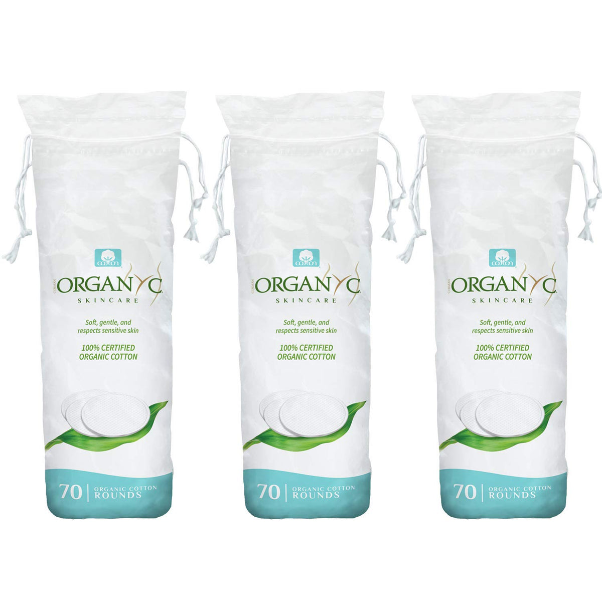 Organyc Organic Cotton Rounds 210 count front view