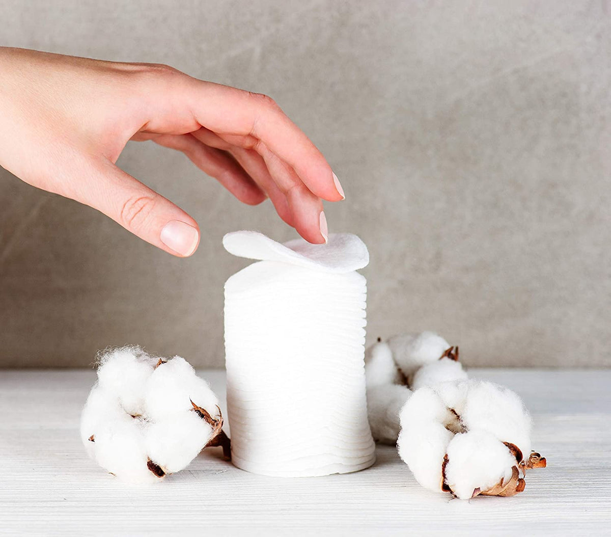 Organyc Organic Cotton Rounds in use for makeup removal