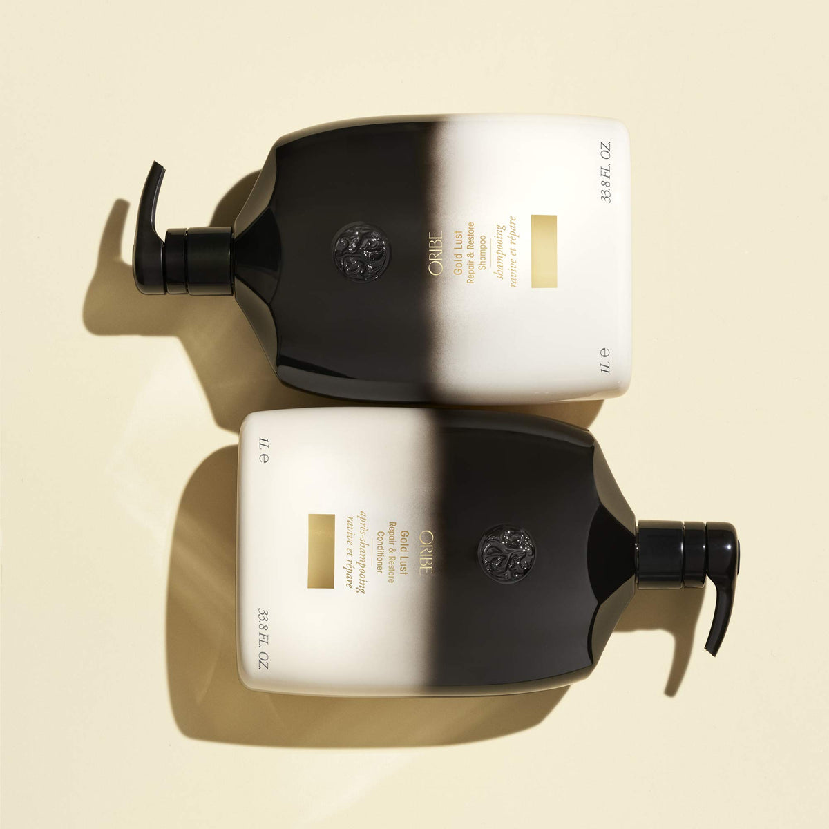 ORIBE Gold Lust Shampoo in a bathroom setting
