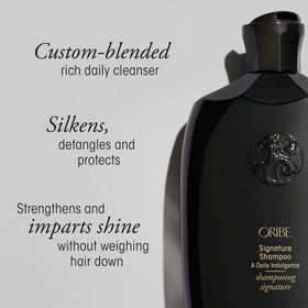 ORIBE Signature Shampoo 8.5oz in a bathroom setting
