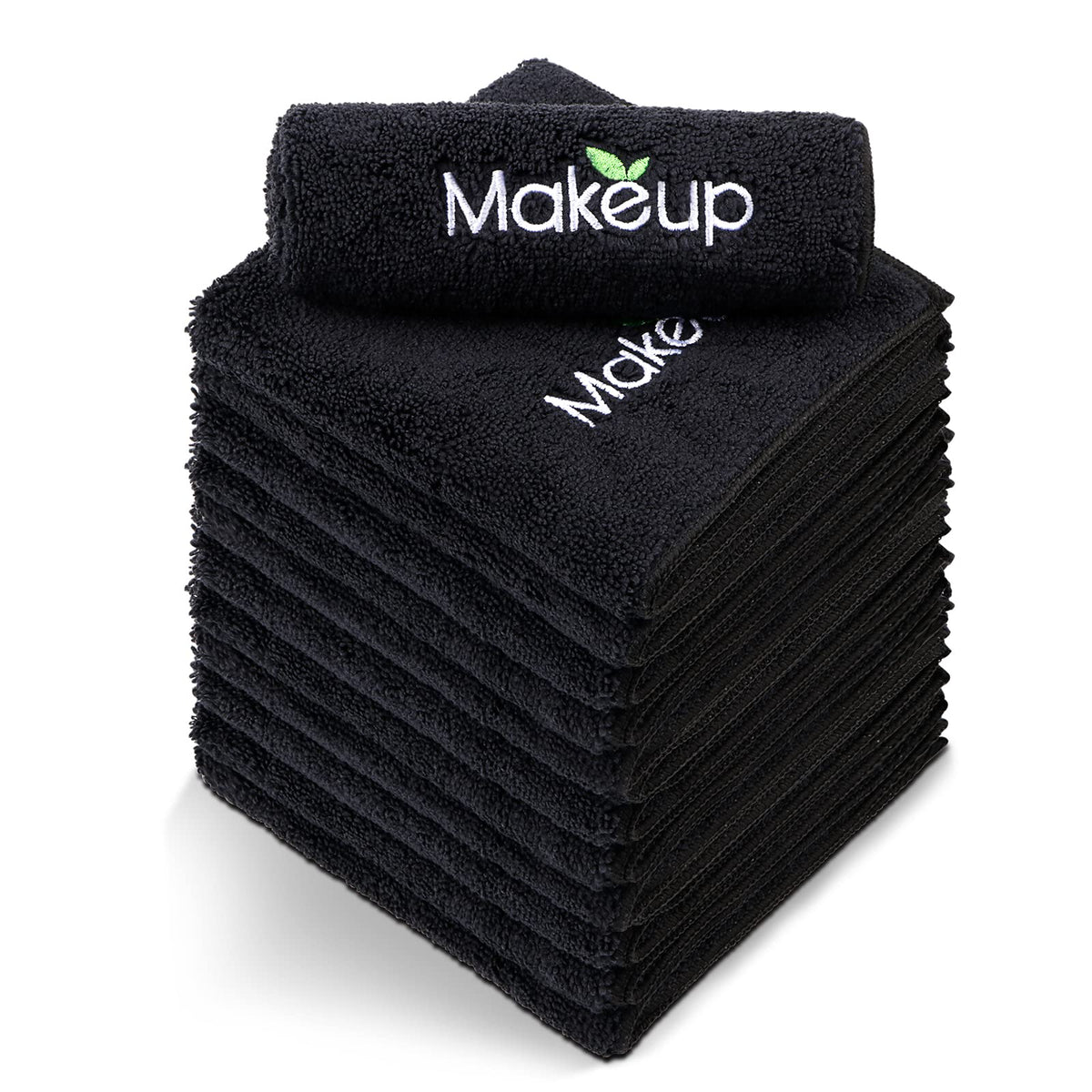 Orighty Microfiber Makeup Remover Cloths 13x13 inch black pack front view
