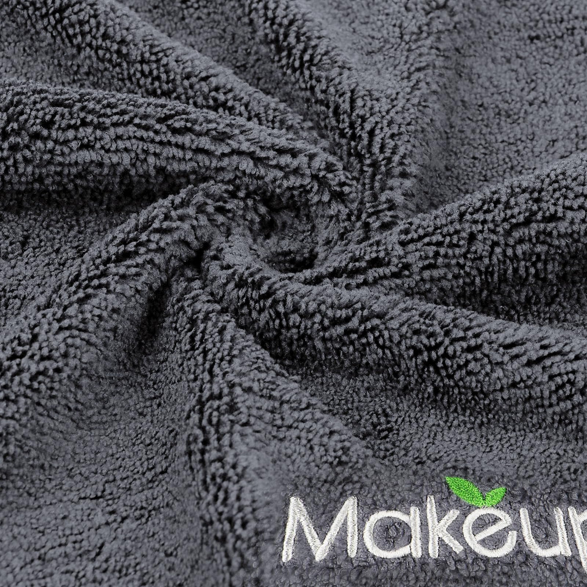 Orighty Microfiber Makeup Remover Cloths 13x13 inch grey fabric close-up