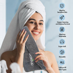 Orighty Microfiber Makeup Remover Cloths being used to remove makeup
