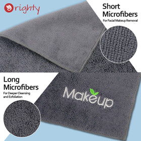 Orighty Microfiber Makeup Remover Cloths stacked in a bathroom setting