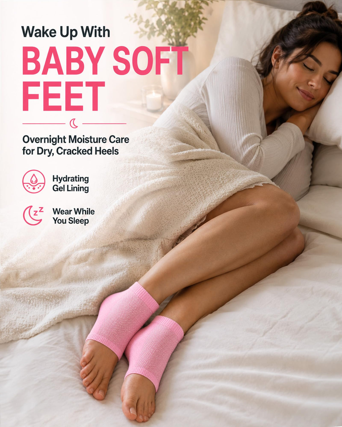 Originbuty moisturizing socks on a relaxing background