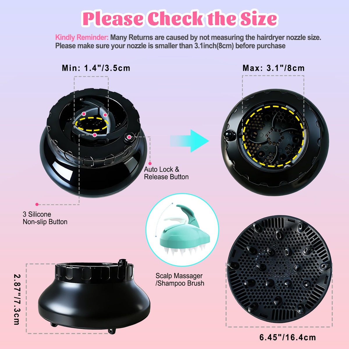 Orista Finds Universal Hair Diffuser demonstrating use with curly hair