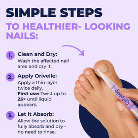 Orivelle Toenail Care Pen with a hand applying the solution
