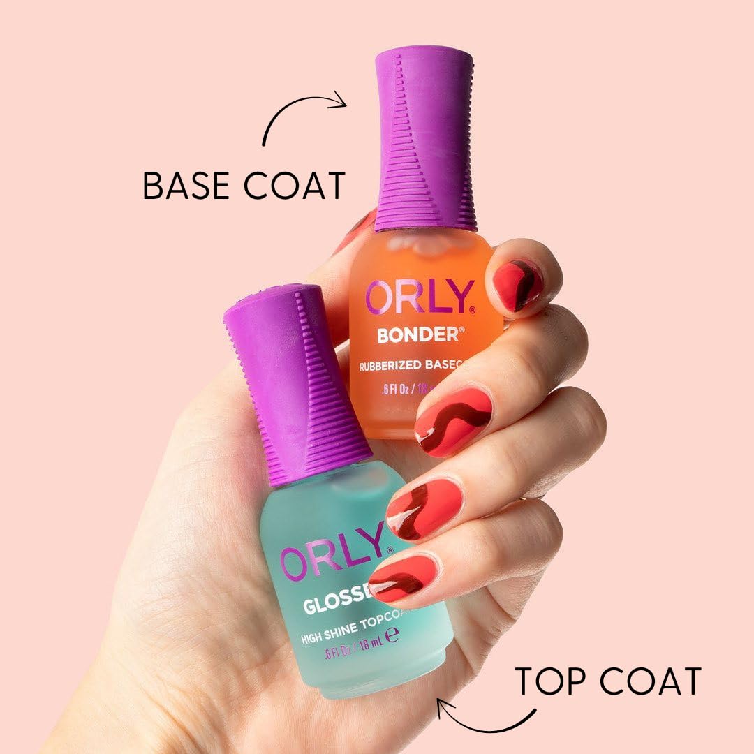 Orly Bonder Nail Polish Base Coat application on nails