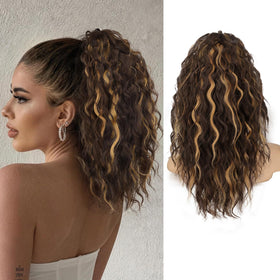 ORSUNCER 18-inch curly ponytail extension front view
