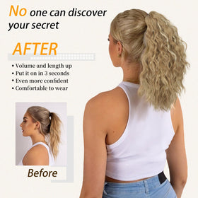 ORSUNCER 18-inch curly ponytail extension side view