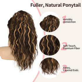 ORSUNCER 18-inch ponytail extension clip-in mechanism