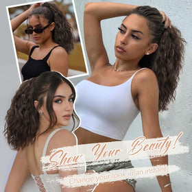 ORSUNCER 18-inch ponytail on a model