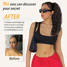 ORSUNCER 18" Wavy Ponytail Extension packaging display