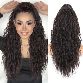 ORSUNCER 22-inch curly ponytail extension front view