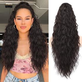 ORSUNCER 26-inch curly ponytail extension front view