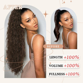 ORSUNCER 30" Curly Ponytail Extension back view
