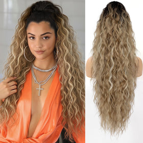 ORSUNCER 30" Curly Ponytail Extension front view