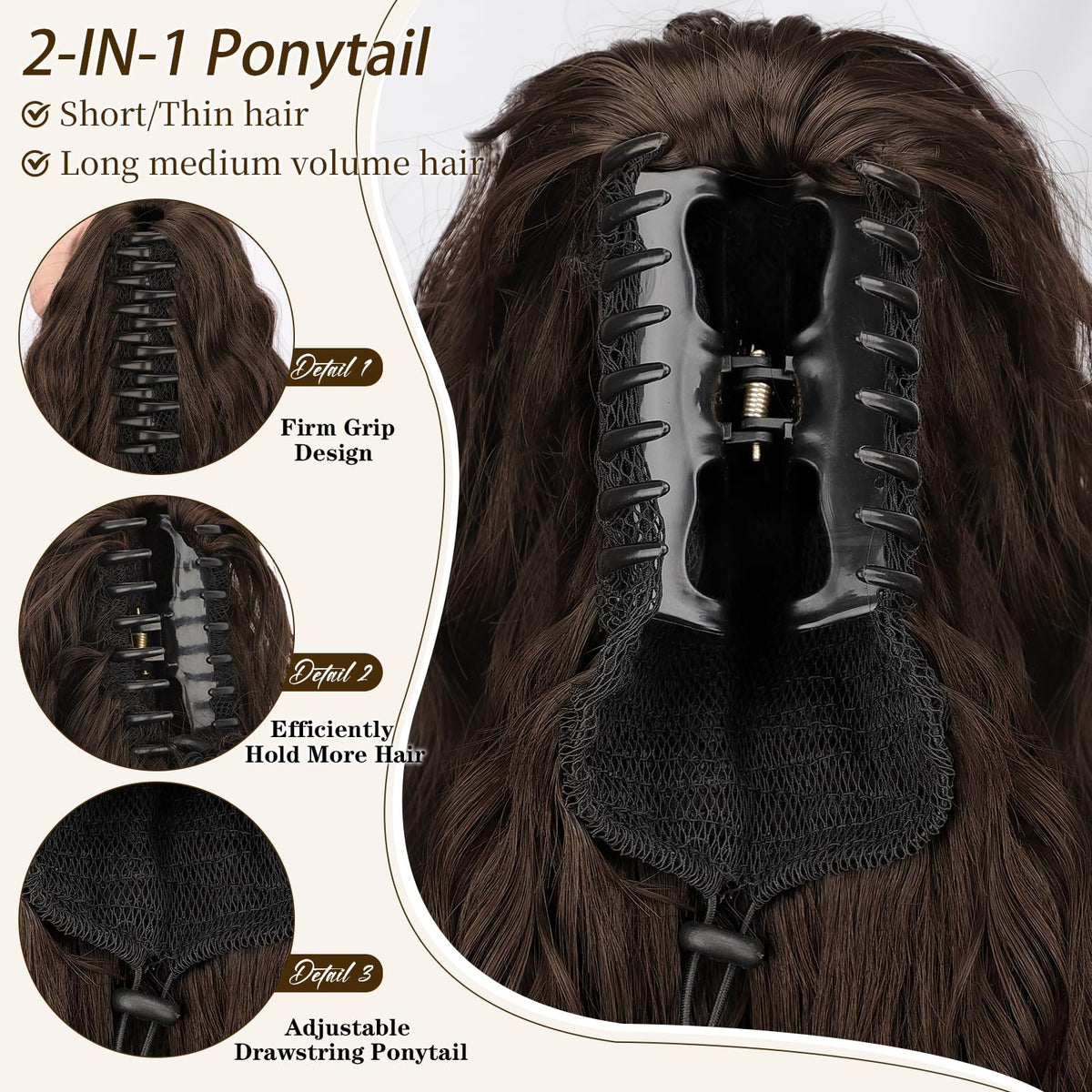 ORSUNCER 30" Curly Ponytail Extension in packaging