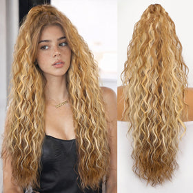 ORSUNCER 30-inch claw clip ponytail extension in wavy style