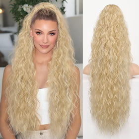 ORSUNCER 30-inch curly ponytail extension front view