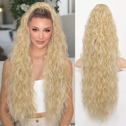 ORSUNCER 30-inch curly ponytail extension front view