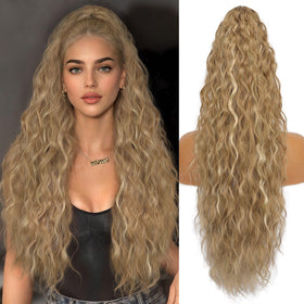 ORSUNCER 30-inch curly ponytail extension front view
