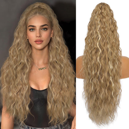ORSUNCER 30-inch curly ponytail extension front view