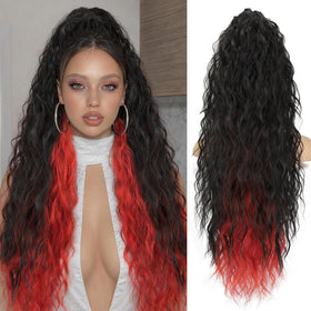 ORSUNCER 30-inch curly ponytail extension in black