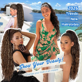 ORSUNCER 30-inch curly ponytail extension packaging