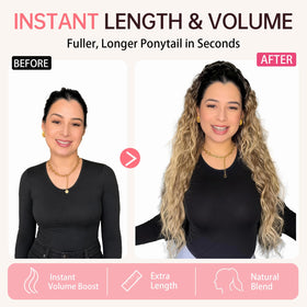 ORSUNCER 30-inch curly ponytail extension side view