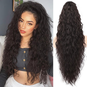 ORSUNCER 30-inch Wavy Ponytail Extension in Black Brown
