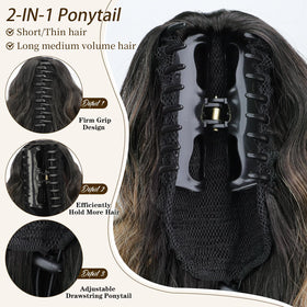 ORSUNCER curly ponytail extension in natural light