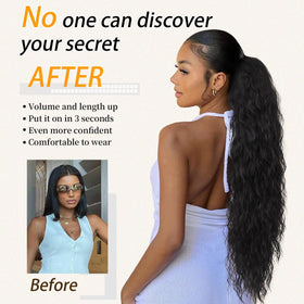 ORSUNCER curly ponytail extension side view