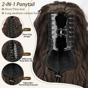 ORSUNCER curly ponytail extension side view