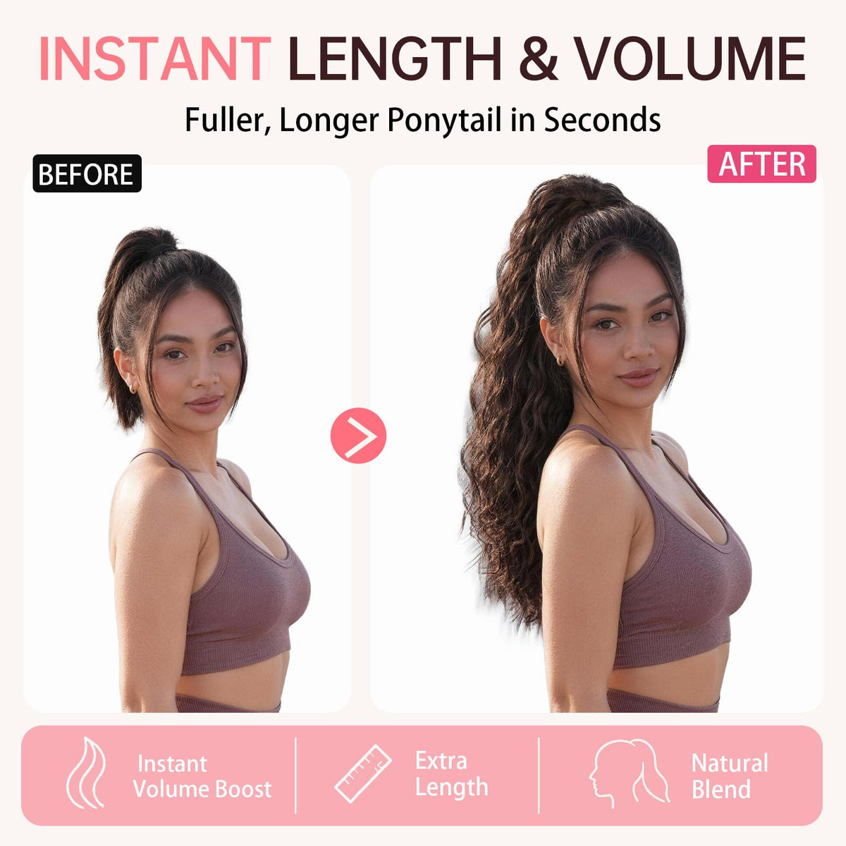 ORSUNCER curly ponytail extension styled in a casual look