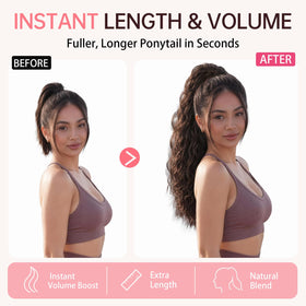 ORSUNCER curly ponytail extension styled in a casual look
