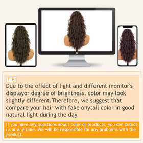 ORSUNCER Ponytail Extension back view highlighting curls