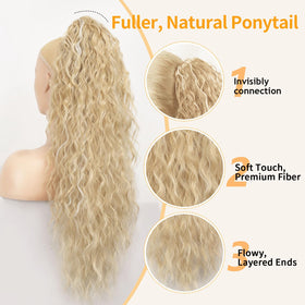 ORSUNCER ponytail extension claw clip detail