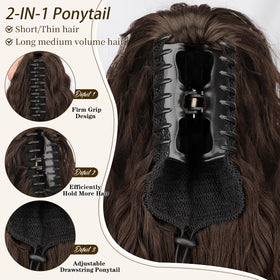 ORSUNCER ponytail extension close-up of synthetic fibers