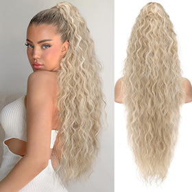 ORSUNCER Ponytail Extension curly hairpiece front view