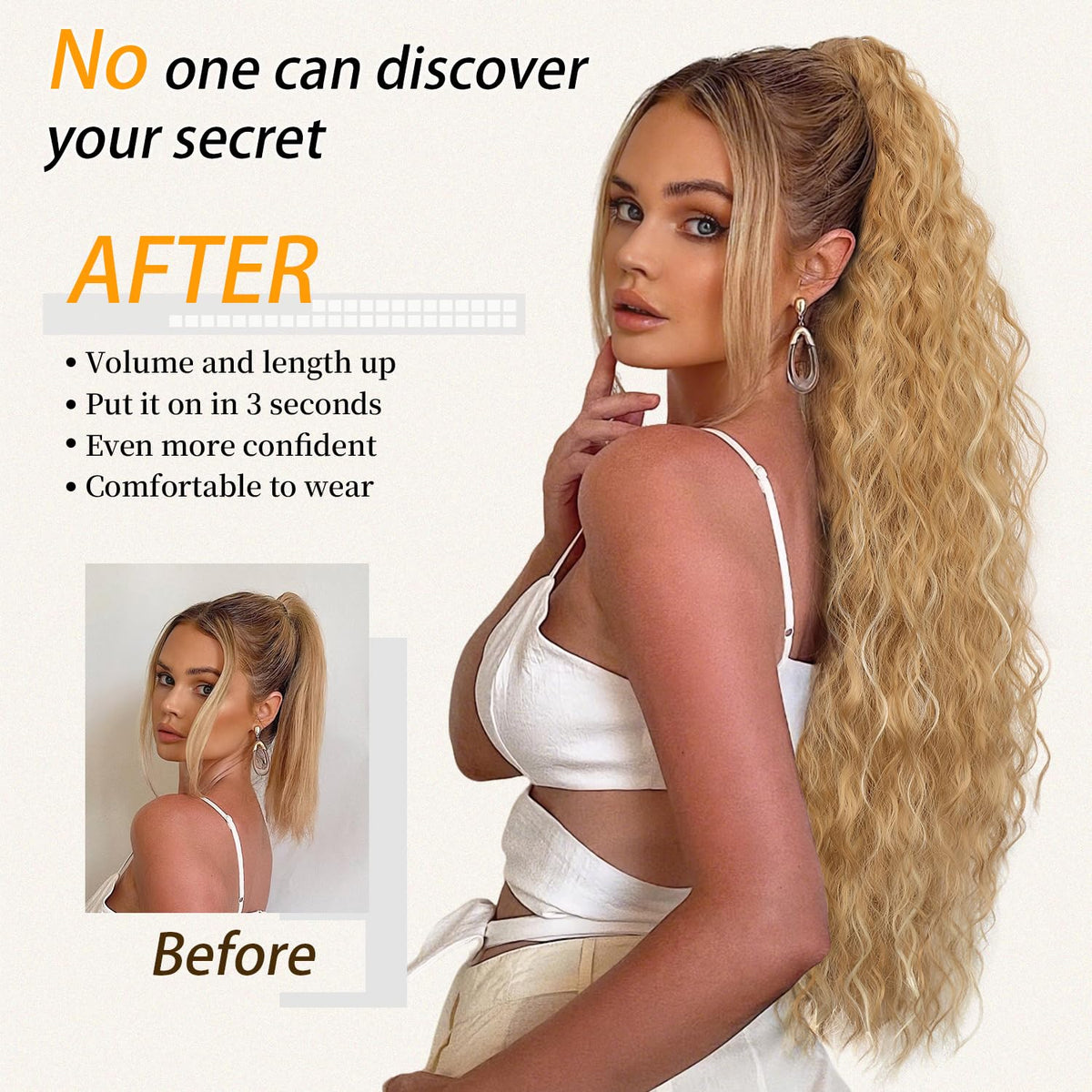 ORSUNCER ponytail extension displayed on a mannequin